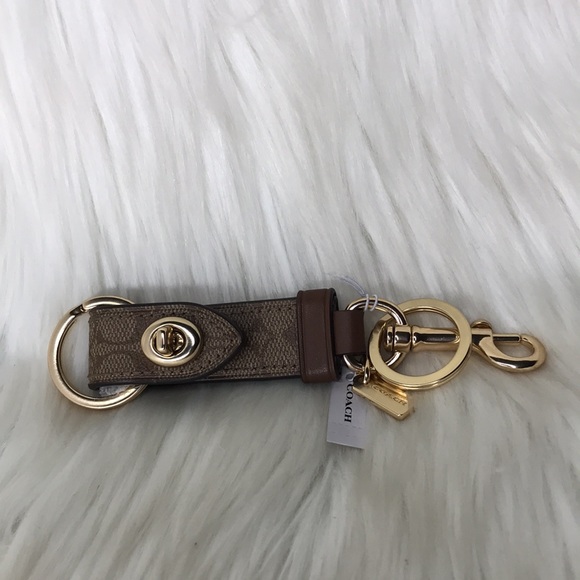 Coach Accessories Coach Trigger Snap Bag Charm In Signature Canvas